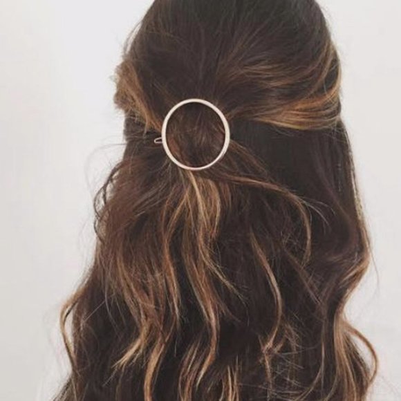 Accessories - GOLD CIRCLE HAIR PIN CLIP MINIMALIST BARRETTE